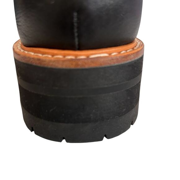 NWOB MARC FISHER LTD Women’s Izzie Shearling Leather Lug Sole Black Boots Sz. 8 - Picture 12 of 16